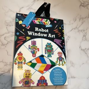 NIB Robot Window Art Set Smarts & Crafts To Go Set with Carrying Case Kids Gift